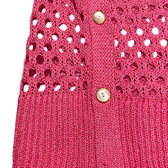 Talbots Pink Open Stitch Poncho Sweater Womens Size Medium/Large Linen Blend NWT - Picture 11 of 12